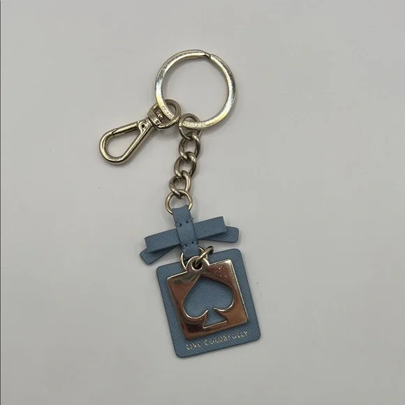 Kate Spade Blue Spade Charm Keychain - Picture 1 of 2